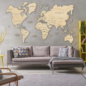 Nástěnná mapa ze dřeva - celý svět | SENTOP M012