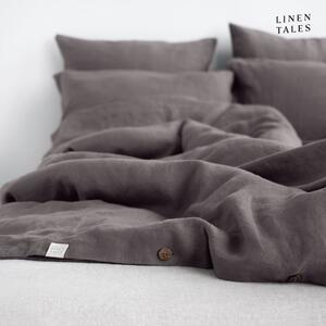 Tmavě šedé lněné povlečení na dvoulůžko 200x200 cm – Linen Tales