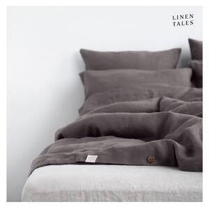 Tmavě šedé lněné povlečení na jednolůžko 140x200 cm – Linen Tales