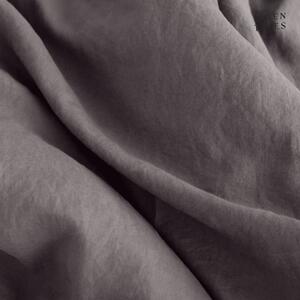 Tmavě šedé lněné povlečení na dvoulůžko 200x200 cm – Linen Tales