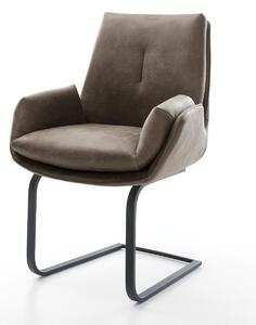 DELIFE Jídelní židle Clea-Flex mikrovlákno taupe vintage jídelní židle plochá černá
