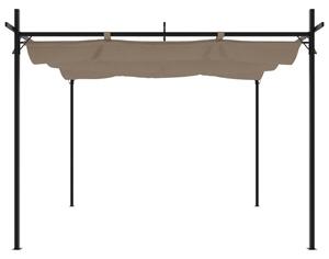Pergola se zatahovací střechou taupe 295 x 292 x 230 cm