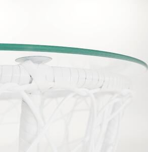 Tempo Kondela Kulatý odkládací stolek SALMAR NEW umělý ratan, bílá