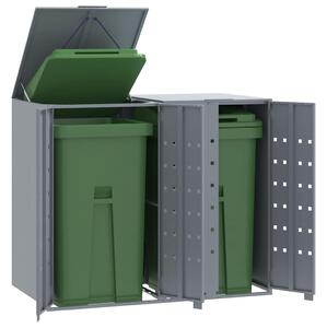 Box na 2 popelnice šedý 138 x 79 x 117 cm ocel 3279987