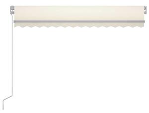 Ručně zatahovací markýza s LED světlem 300 x 250 cm krémová