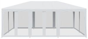Party stan s 10 síťovanými bočnicemi bílý 6 x 4 m HDPE