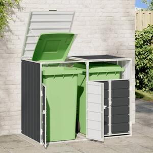 Box na 2 popelnice antracitový 144 x 81 x 113 cm ocel