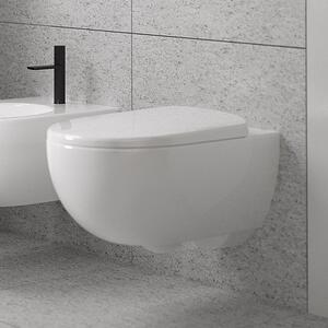Geberit Selnova Premium wc mísa se sedátkem s pomalým sklápěním závěsná bez splachovacího kruhu bílá lesk 502.793.00.1