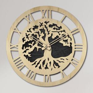 Dřevěné hodiny na zeď strom - Sentop | PR0365-A | římské