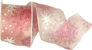 Stuha vánoční organzová SOUTH STAR PINK růžová 40mm x 2m (15,-Kč/m)