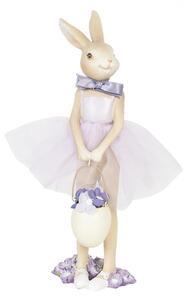 Dekorace králičí dívka v sukýnce a vajíčkem v ruce - 8*8*25 cm