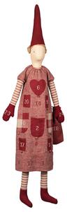 Adventní kalendář skřítek Pixy Girl Red 121 cm