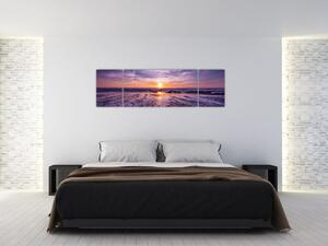 Obraz pláže - západ slunce (170x50 cm)