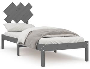 Rám postele šedý 75 x 190 cm Small Single masivní dřevo