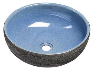 PRIORI keramické umyvadlo, průměr 41cm, 15cm, modrá/šedá PI020