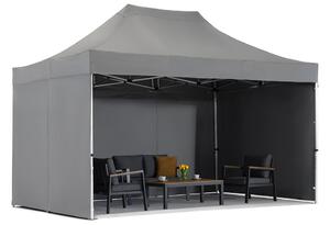 Antracitový zahradní stan Manta 3 x 4,4 m se závěsy Garden Point