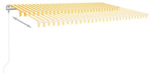 Automatická zatahovací markýza 500 x 350 cm žlutobílá