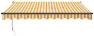 Zatahovací markýza žlutá a bílá 3 x 2,5 m textil a hliník