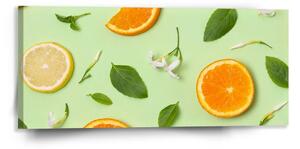 Sablio Obraz Citrus a květ - 110x50 cm