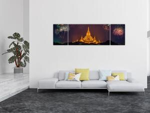 Obraz ohňostroje v Asii (170x50 cm)