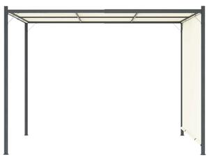 Pergola s nastavitelnou střechou krémově bílá 3 x 3 m ocel