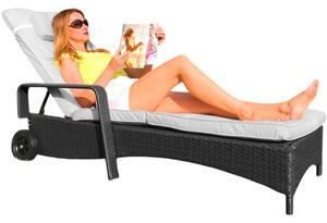 Avenberg Zahradní relaxační lehátko Havana, černá, 200 x 69 x 33 cm