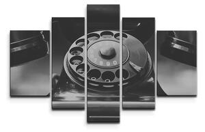 Sablio Obraz - 5-dílný Starý telefon - 125x90 cm