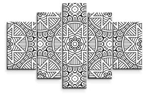 Sablio Obraz - 5-dílný Hvězdy mehendi - 125x90 cm
