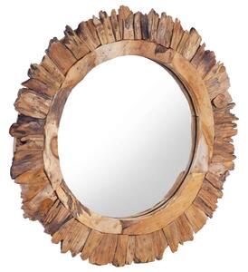 Nástěnné zrcadlo 60 cm teak kulaté