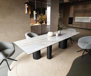 DELIFE Jídelní stůl Edge 300×100 cm keramika Onyx Pearl Troa kov černá