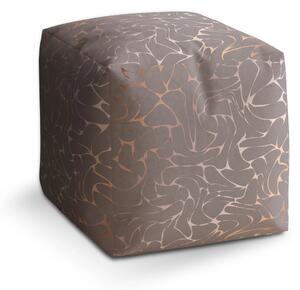 Sablio Taburet Cube Béžové vzorce - 40x40x40 cm