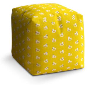 Sablio Taburet Cube Bílé kachničky - 40x40x40 cm