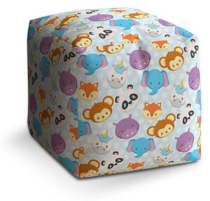 Sablio Taburet Cube Zoo pro děti - 40x40x40 cm