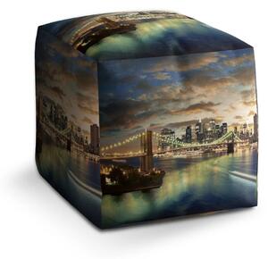 Sablio Taburet Cube Brooklynský most - 40x40x40 cm
