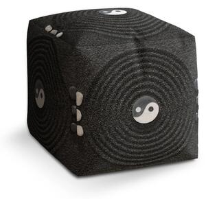 Sablio Taburet Cube Jin a jang - 40x40x40 cm