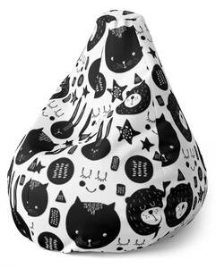 Sablio Sedací vak Pear Kočička a medvěd - 70 x 95 x 15 cm