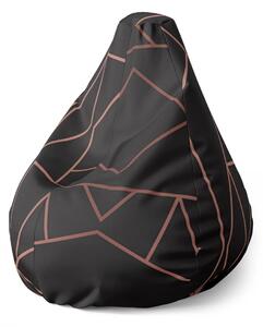 Sablio Sedací vak Pear Růžové obrazce - 70 x 95 x 15 cm