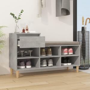 Botník betonově šedý 102x36x60 cm kompozitní dřevo