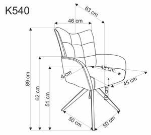 Halmar jídelní židle K540 + barevné provedení šedá