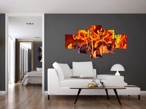 Obraz hořících uhlíků (125x70 cm)