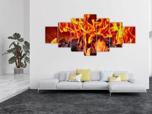 Obraz hořících uhlíků (210x100 cm)