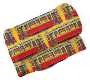 Sablio Deka Pražské historické tramvaje Žlutý Pattern - 150x120 cm