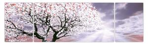 Červený obraz stromu (170x50 cm)