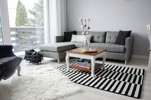 Dywany Lusczow Kusový koberec SKETCH MATTHEW bílý / černý - pásky