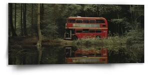 Sablio Obraz Červený patrový autobus - 110x50 cm