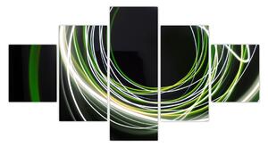 Obraz zelených čar (125x70 cm)