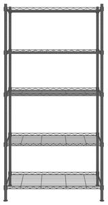 Úložný regál 5 polic 90 x 35 x 180 cm černý 250 kg
