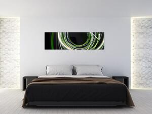Obraz zelených čar (170x50 cm)