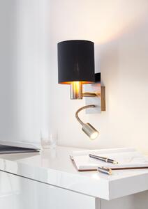 Eglo 96483 PASTERI black + copper - Nástěnná lampička se čtecí bodovkou + Dárek LED žárovka (Černo-měděná lampa na zeď s LED bodovkou na čtení na husím krku, dva vypínače)