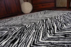 Dywany Lusczow Kusový koberec SKETCH ETHAN bílý / černý - cikcak